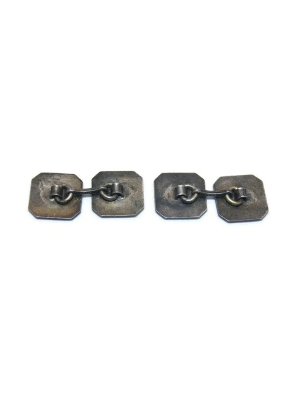 Antique Sterling Silver Double Sided Octagonal Cuff Links. Marked Sterling.